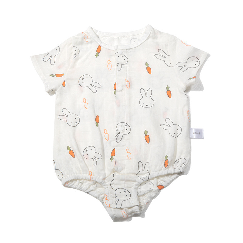 Muslin ropa de pedo de estilo fino para recién nacidos, mameluco de doble capa de algodón de bambú, mameluco de una pieza, ropa de escalada, ropa