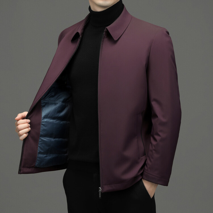 Otoño e invierno nueva ropa de hombre cálida y gruesa chaqueta de color sólido para hombres jóvenes y de mediana edad