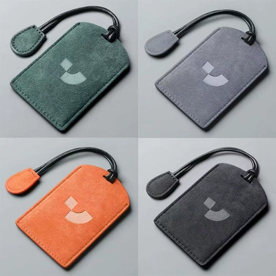 Car key bag — Minimalist Card Key Case - dark-green-jiyue-simple-rope