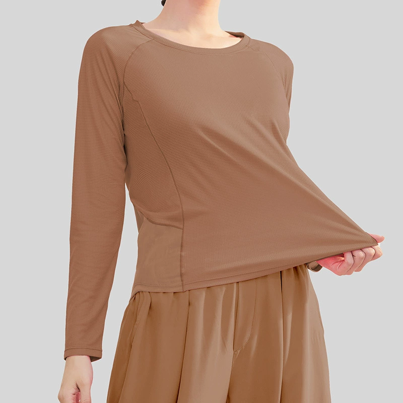 Quick dry sports long-sleeve, breathable yoga clothing for gym, thermal underwear, loose fit, for running, fitted, autumn