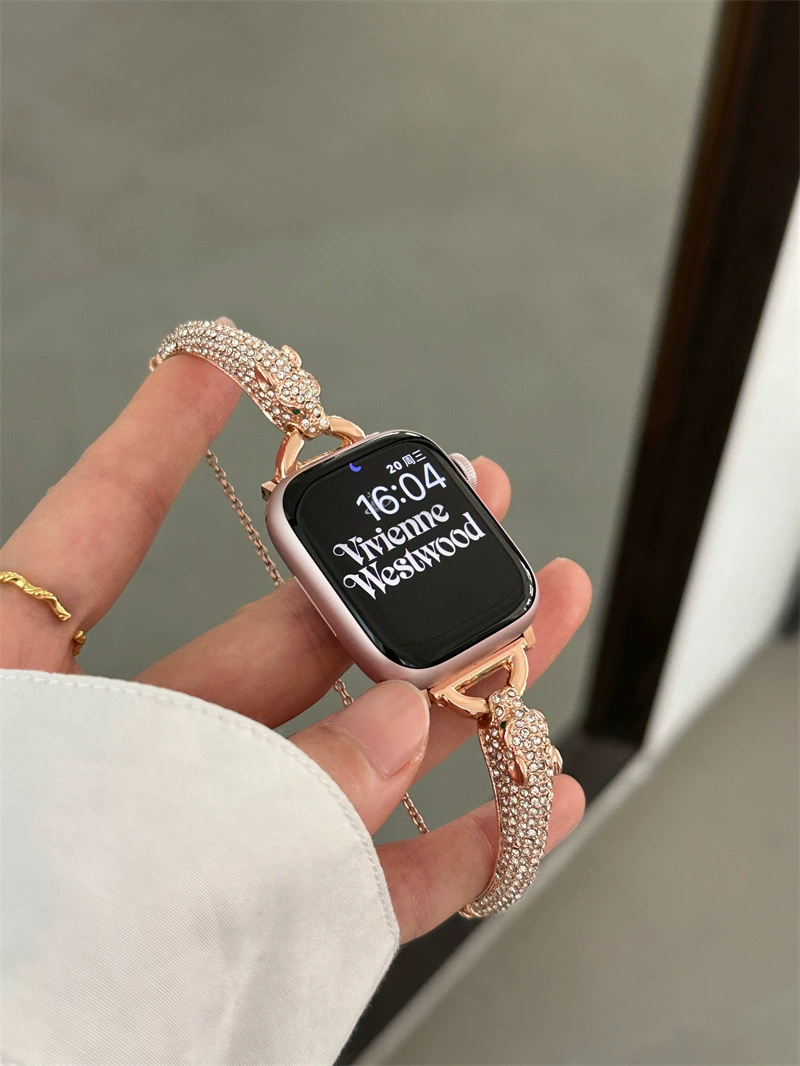 Apple, браслет, ремешок для часов, инкрустированные бриллианты, стиль Chanel, 41mm