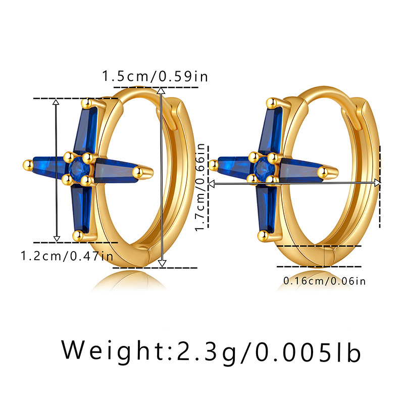 5g Weight 1 Pair Modern Style Classic Style Four Leaf Clover Copper Zircon Earrings