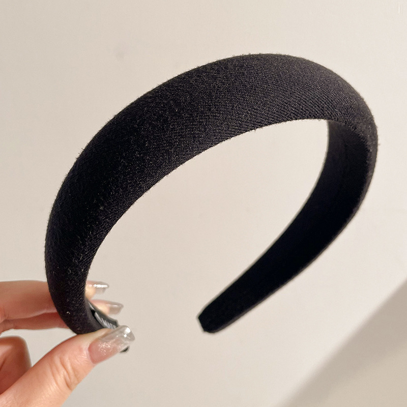 Corea del Sur negro aumento craneal plegado cinturón para el cabello de la mujer intestino grande cara pequeña lavado de la cabeza cinturón para el cabello de la cara accesorios al por mayor