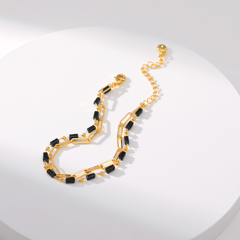 Fashion Geometric Copper Plating Artificial Gemstones Bracelets