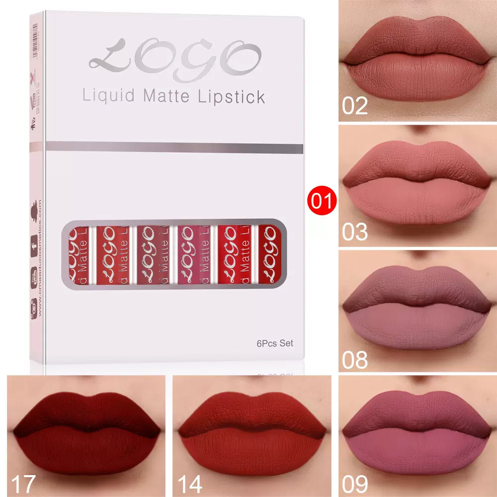 跨境定制唇釉唇彩套盒口红单只哑光持色不沾杯不掉色唇彩彩妆