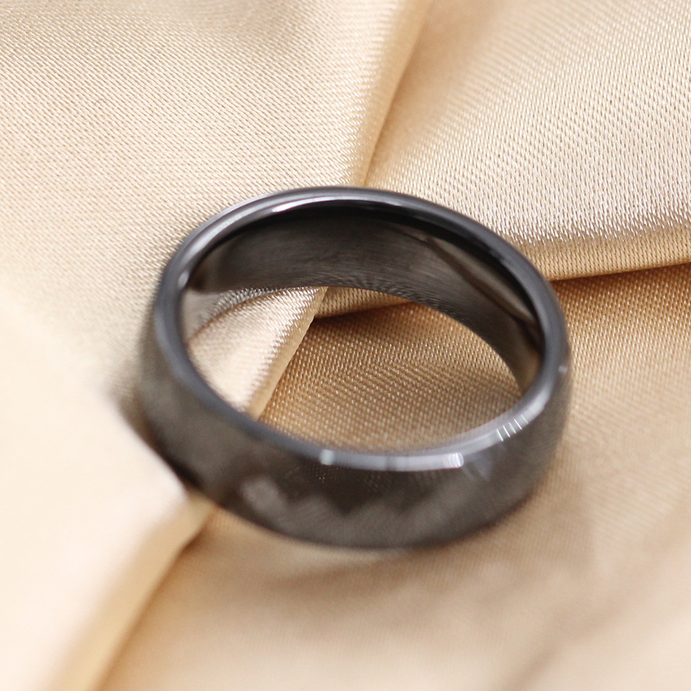 Outdoor Occasion ceramics Material Simple Style Rhombus Ceramics Polishing Couple Rings