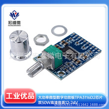 大功率微型数字功放板TPA3116D2芯片双50W高清音质12-24V
