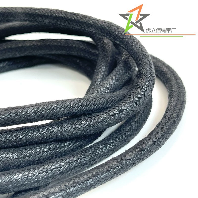 6 мм черный хлопковый воск веревка спот хлопчатобумажный плотный воск хлопковый веревка сумка сумка веревка сумка бумажный мешок ручная веревка