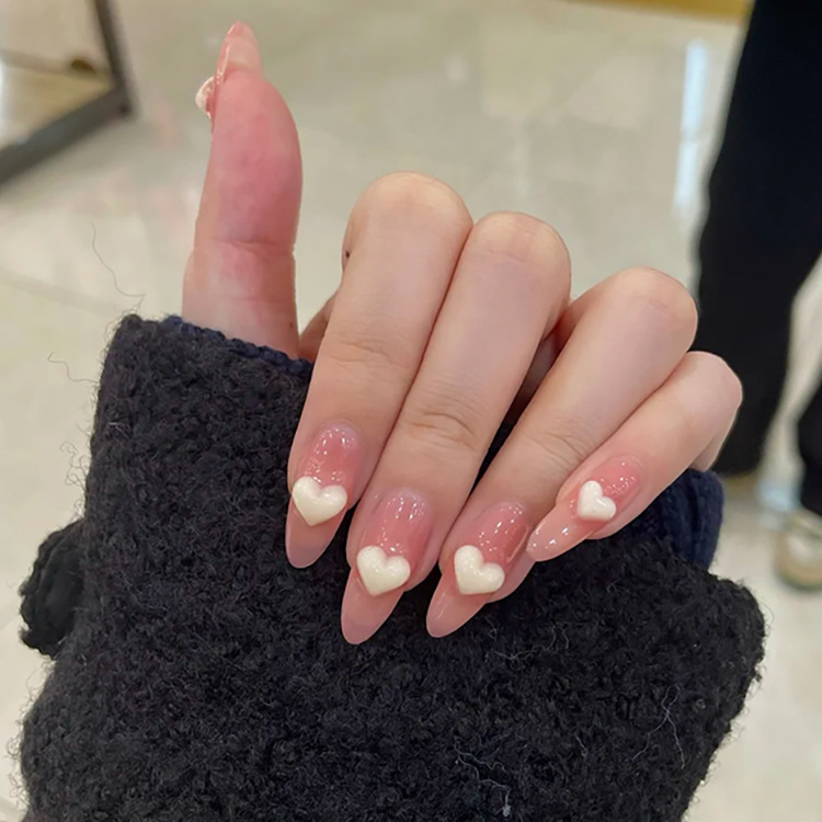 Mini cuidado Blanco Amor corazón diamante clavo celebridad en línea accesorios tridimensionales decoración joyería de uñas corazón caliente fondo plano