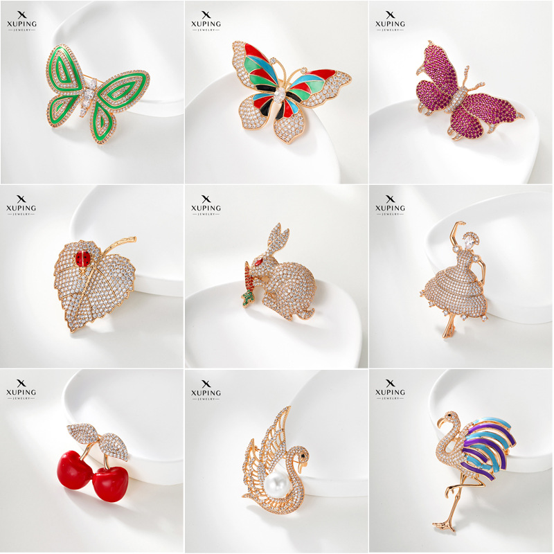 Xuping broche de alto nivel lujo ligero nicho accesorios de ropa temperamento viento broche fuente fábrica al por mayor personalizada image 5