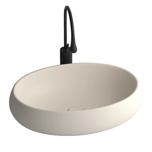 Simple and Unique Ceramic Countertop Basin Oval Cream Style Yellow Washbasin Bathroom Balcony Washbasin
