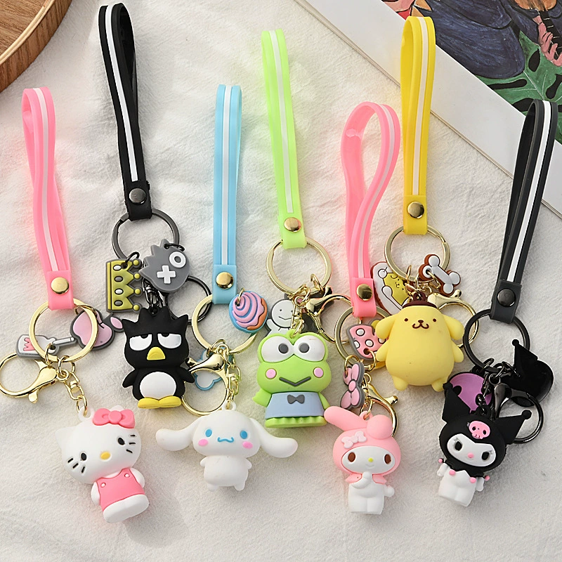 Брелок Sanrio, мультяшная подвеска-минифигурка с ремешком, 5 × 3,5 × 5 см