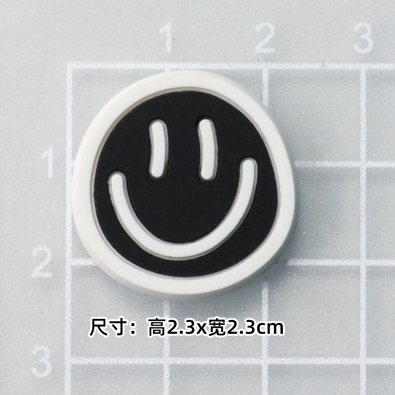 부드러운 접착제 검은 웃는 얼굴 "2.3*2.3cm]
