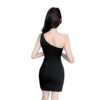 Sexy One Shoulder Strap Wrapped Hip Irregular Bottom Dress