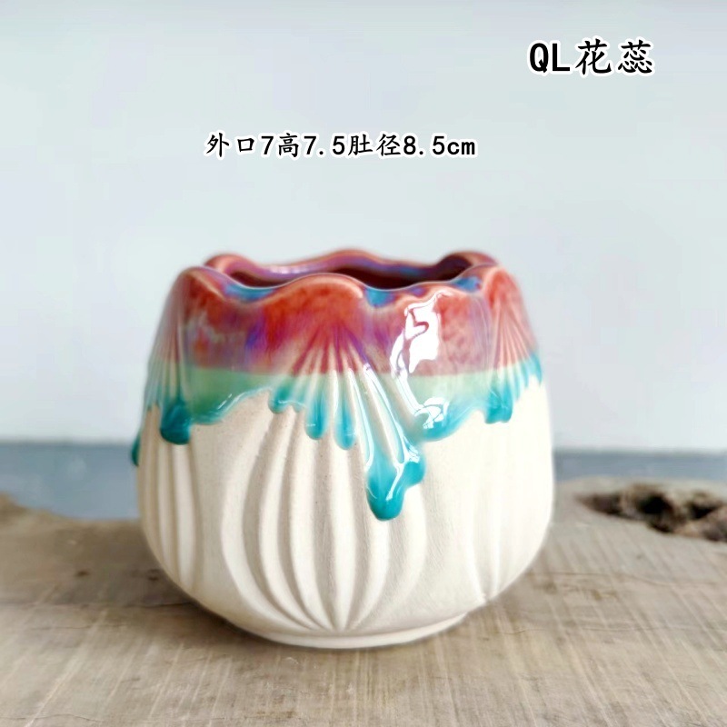 植木鉢の小さい新商品の缶のアイデアの磁器の缶の多い陶磁器の肉のミニ陶のレトロな家庭の陶磁器のたらいの園芸の太い新しいです。|undefined