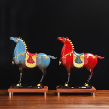 将军马陶瓷创意马摆件马到成功红色招财马客厅办公室酒柜装饰礼品