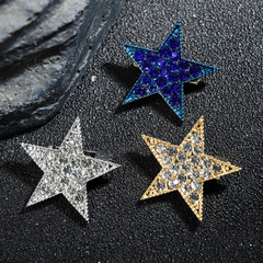 Cross-border fashion mini cute rhinestone five-pointed star brooch pin for women, wholesale small corsage accessories & jewelry