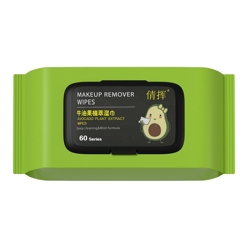 Desmaquillador de aguacate, toallitas de limpieza, toallitas de limpieza, maquillaje facial, ojos y labios, desmaquillador profundo, toallitas húmedas desechables al por mayor