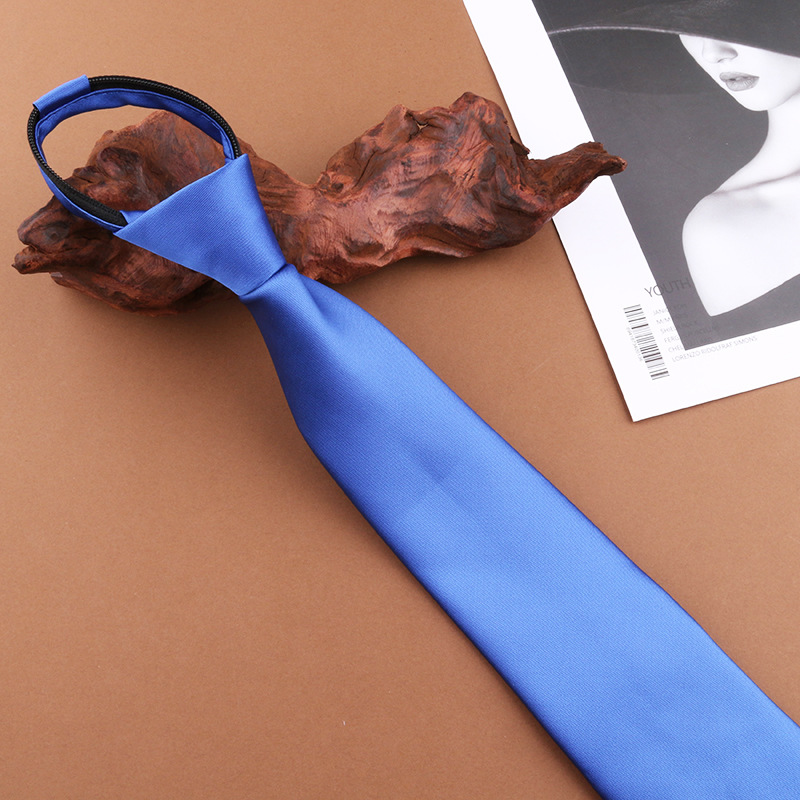 (지퍼형) 8cm 유광 블루 넥타이