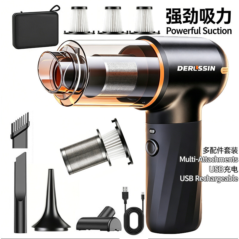 Window Vacuum Cleaner for Home and Car Use, Handheld, Small, Powerful Suction, Wireless, for Cleaning Window Crevices and Surfaces
