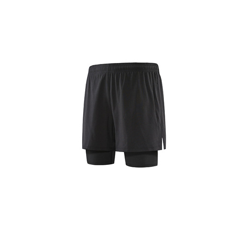 Sports shorts men's fake two-piece elastic basketball running fitness clothing summer quick-drying training five-point pants thin section