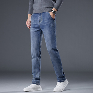 Free Shipping 2025 Spring and Summer New European Men's Casual Slim Stretch Small Straight Light Luxury Business European Version Cow