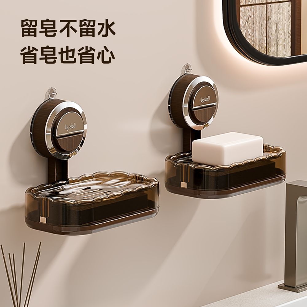 Caja de jabón ventosa 2025 tipo de pared sin perforación caja de jabón de baño doméstico drenaje succión magnética rack al por mayor