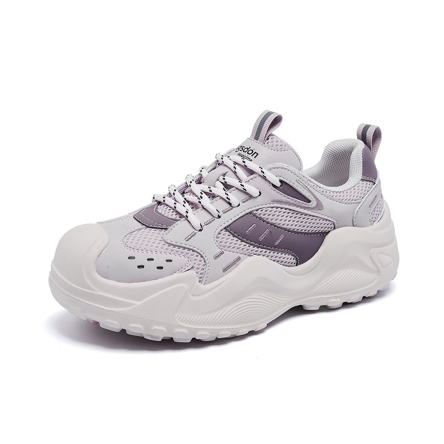 Augu Shi Deng zapatos para mujeres 2026 nueva primavera ligera con suela gruesa zapatos deportivos pequeños zapatos casuales morados