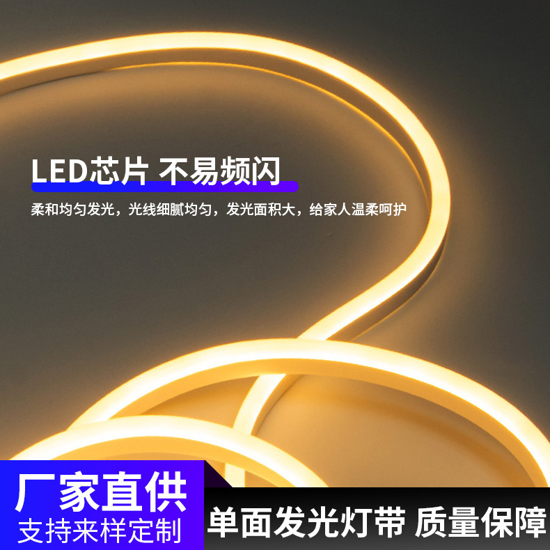Led12V24V110V220Vネオンライトソフトフレキシブルライトストリップ8 × 16片面サイド発光雰囲気ライトストリップ|undefined