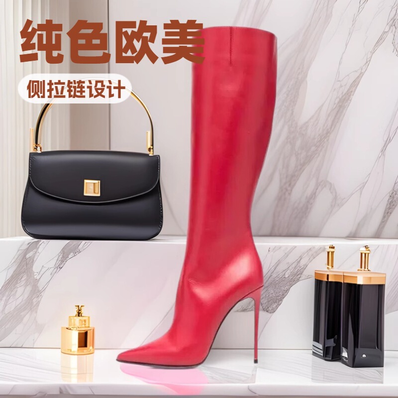 Cross-border Independent Station Ins Fashion Show High-heeled Boots Women's Shoes AliExpress for High-heeled Fashion All-match