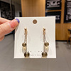 Silver needle, earrings, fashionable accessory, silver 925 sample, internet celebrity