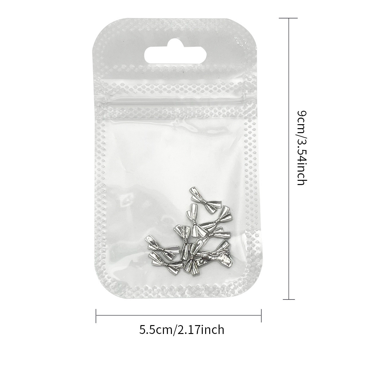 Transfronterizos de uso de uñas en forma de almendra blanca borde francés tridimensional arco de perla decoración de uñas desmontable