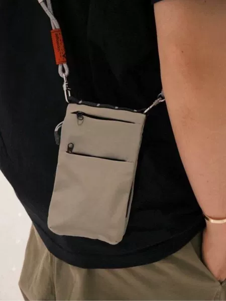 Folding Personal Mobile Phone Bag, Men's Crossbody Bag, Workwear Style Japanese Style Small Bag, Women's Casual Travel Document Bag