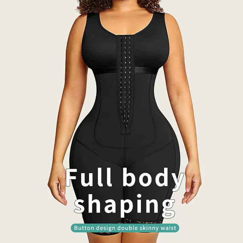 希音TEMU热销款欧美大码塑身衣长款连体开档束身衣收腹提臀紧身衣