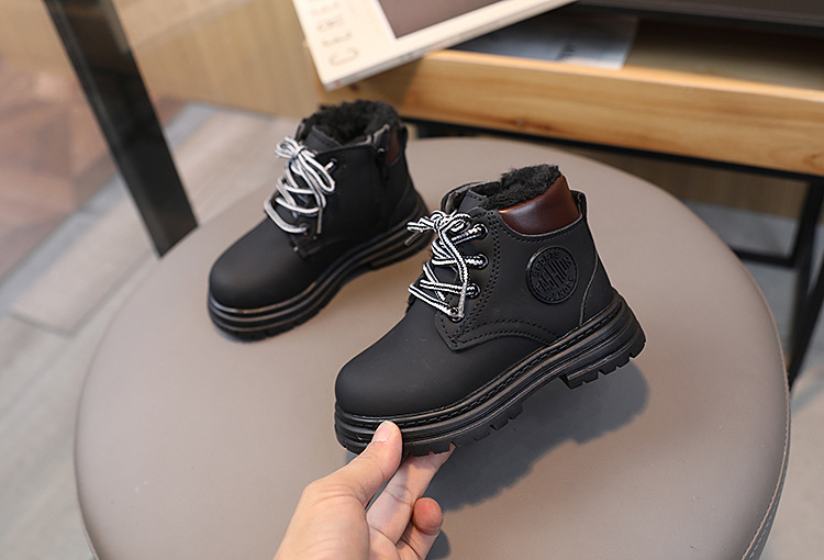 Winter New Children's Snow Boots with Plush and Warm Cotton Shoes for Boys, Yellow Boots for Girls, Martins Boots_voghion.com