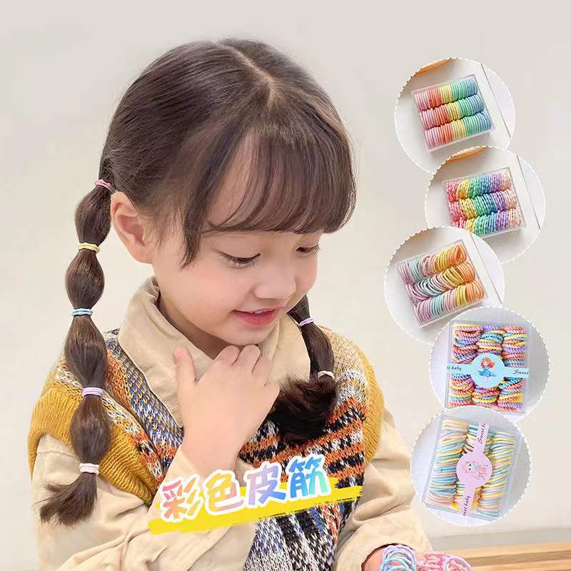 Color children's hair ring high elastic...