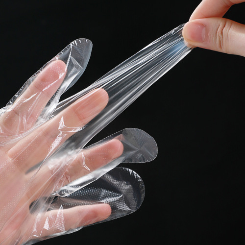 Wholesale Disposable Thickened Transparent PE Gloves with Independent Packaging for Hair Salons, Kitchens, Takeaway and Food Use
