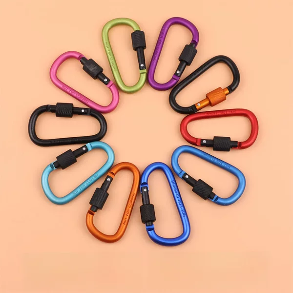 d-type No. 8 carabiner thickened 8CM aluminum alloy outdoor spring hook quick release buckle climbing water bottle buckle kettle buckle