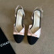 in stock ~ dragon heart with small fragrant wind thick heel baotou with sandals women's summer beautiful flat heel empty shoes