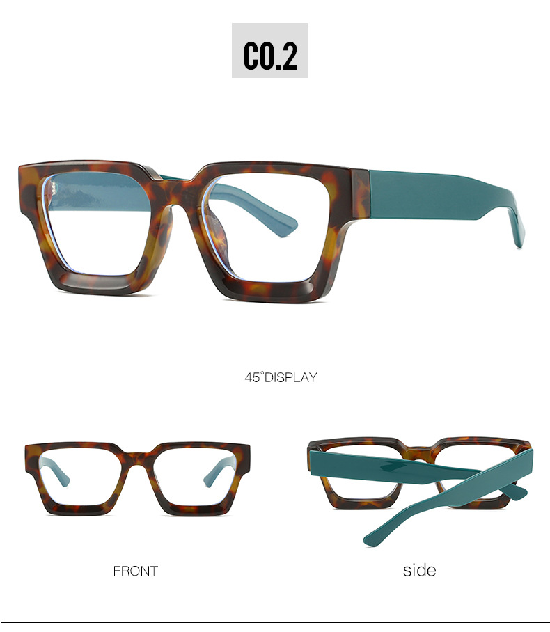 Simple Style Color Block Pc Square Full Frame Optical Glasses display picture 9