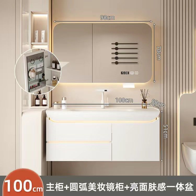 [둥근모서리 미용거울장]-핫스타일_도장도어패널 + 100CM 윤기있는 피부촉감