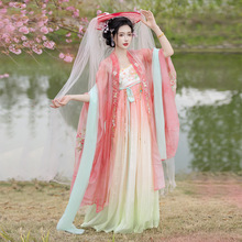 唐制诃子裙汉服女2026新款夏季 青荷芙蓉 改良中国风超仙气柯子裙