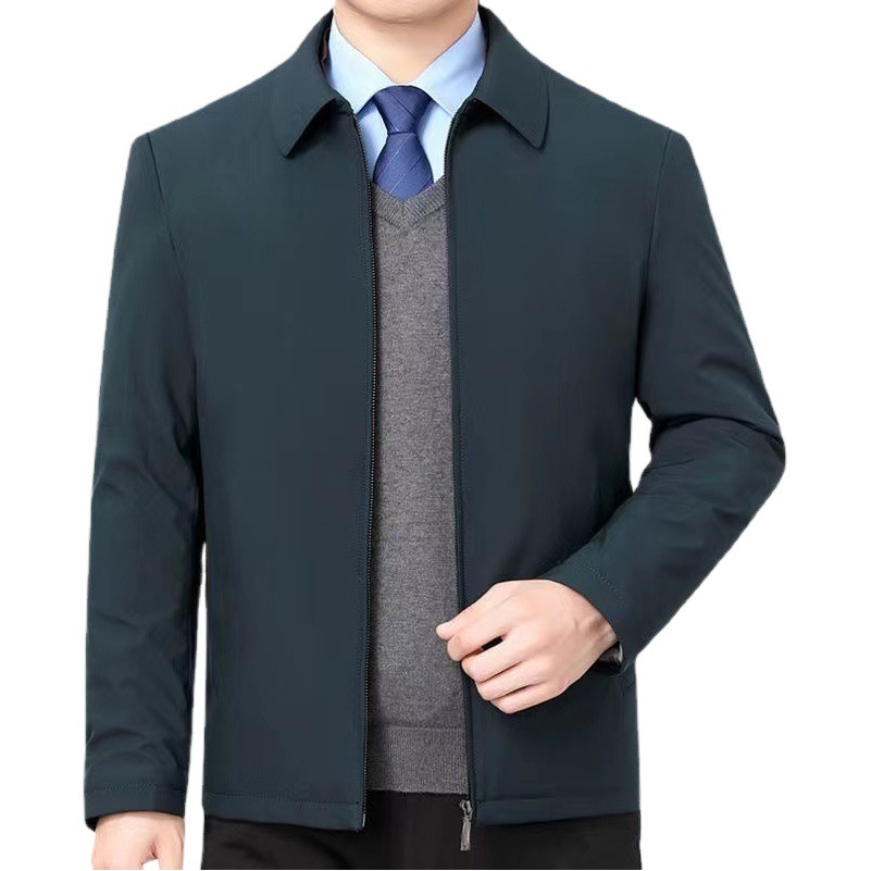 Chaqueta de primavera y otoño, chaqueta informal de negocios con solapa de alta calidad, abrigo para personas de mediana edad y mayores, ropa de hombre a la moda, chaqueta ejecutiva para papá.