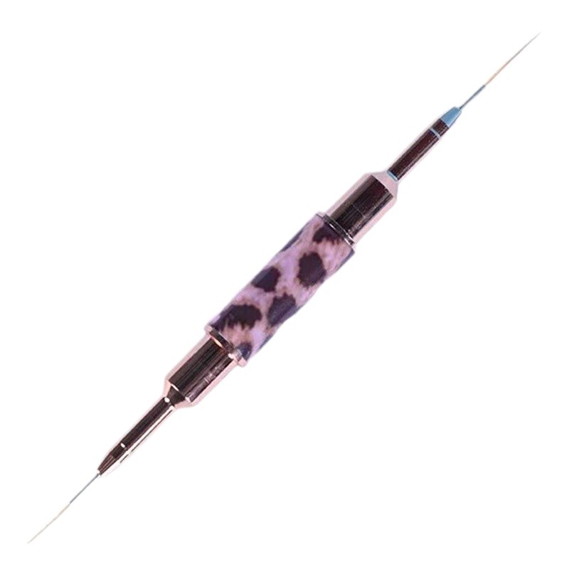 Traje de cepillo de uñas tubo de cobre de dos cabezas de doble propósito dibujo pluma Cristal Tallado fototerapia pluma encaje salón de uñas pluma