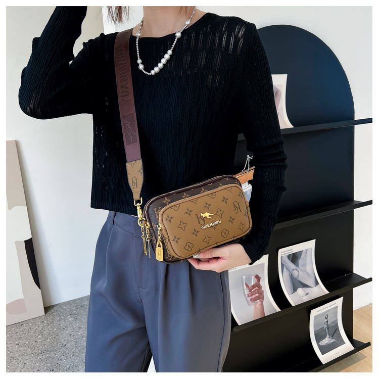 Nuova borsa da donna di alta qualità, borsa da donna retrò transfrontaliera, borsa da donna con stampa alla moda, borsa a tracolla singola, piccola borsa quadrata, borsa a tracolla, borsa sul petto_voghion.com