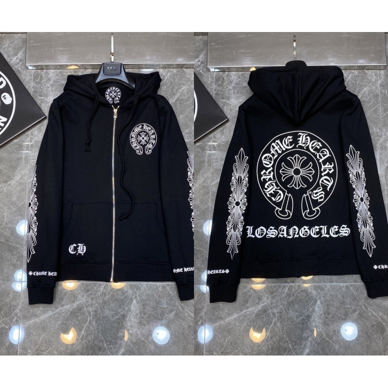 Chrome Heart Hoodie 克罗伈十字架连帽卫衣跨境宽松男女拉链帽衫|undefined