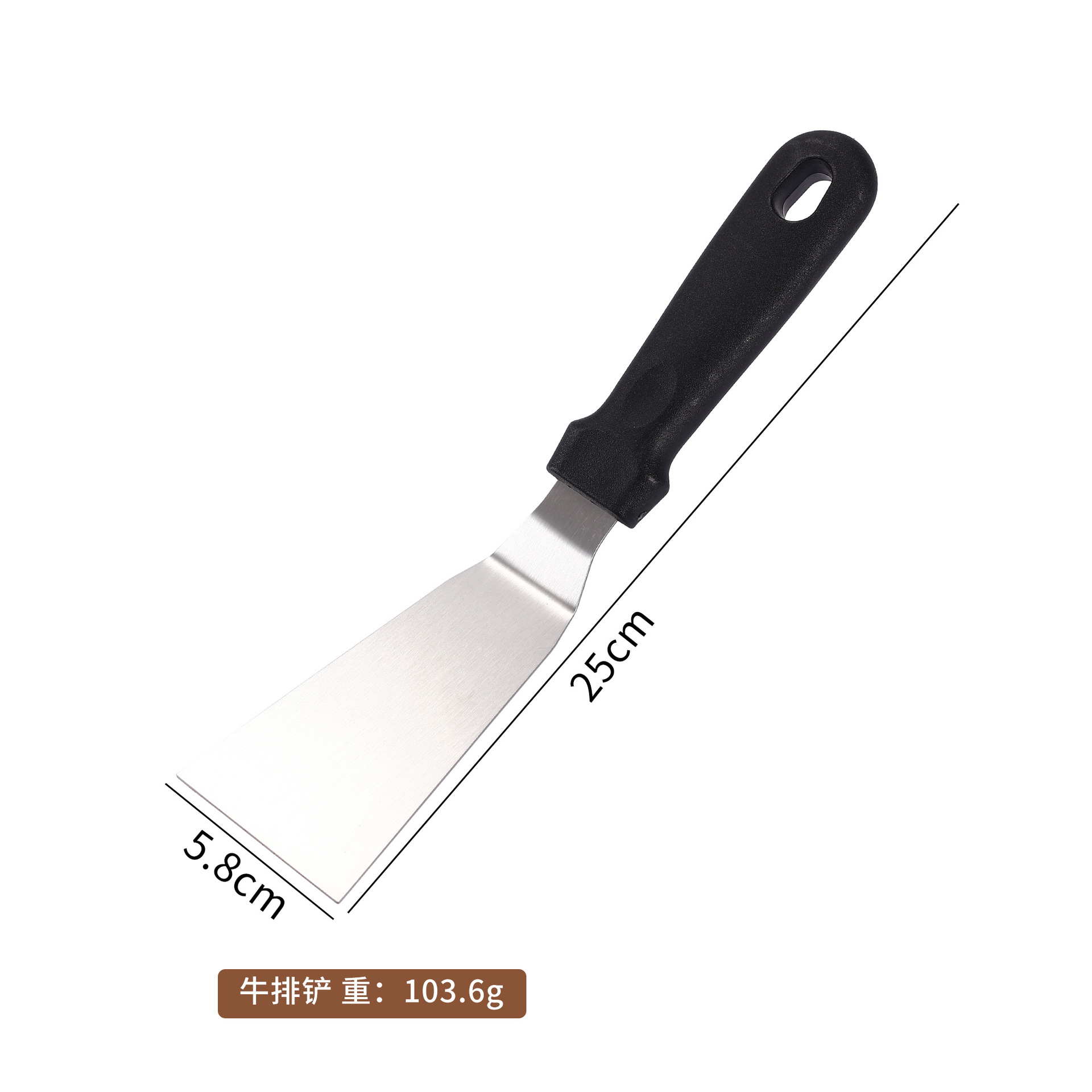 Espátula de Barbacoa de Acero Inoxidable con Mango PP para Cocina y Exterior