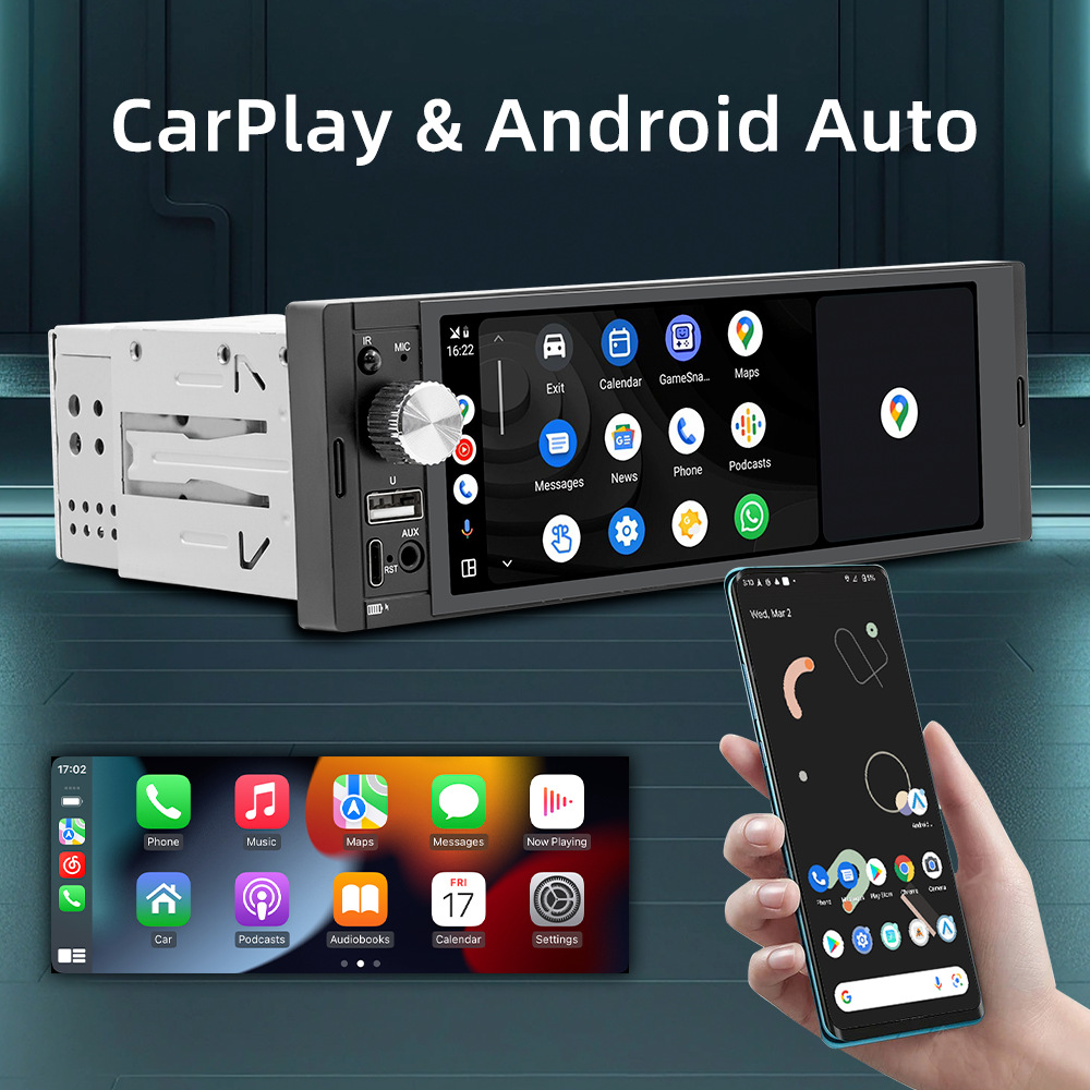 Transfronterizo 6.36 pulgadas carplay inalámbrico multimedia WiFi de un solo eje de navegación GPS Android en coche