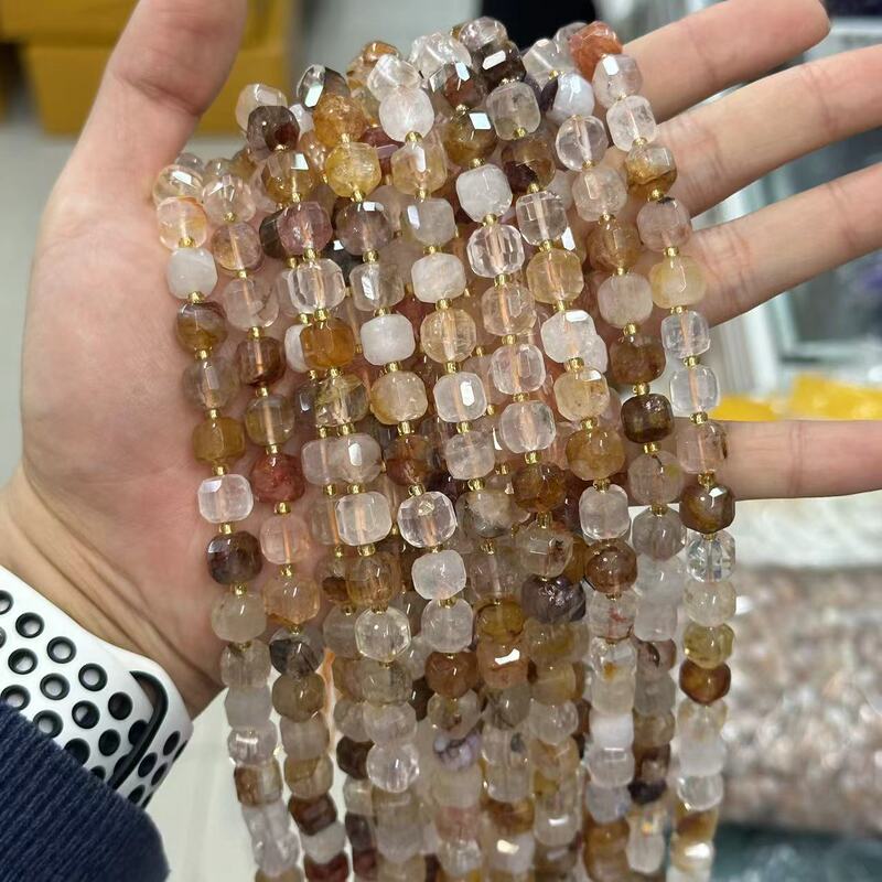 天然石角糖8mmブロック正方形瑪瑙水晶DIYアクセサリーアクセサリー半製品ビーズビーズ|undefined