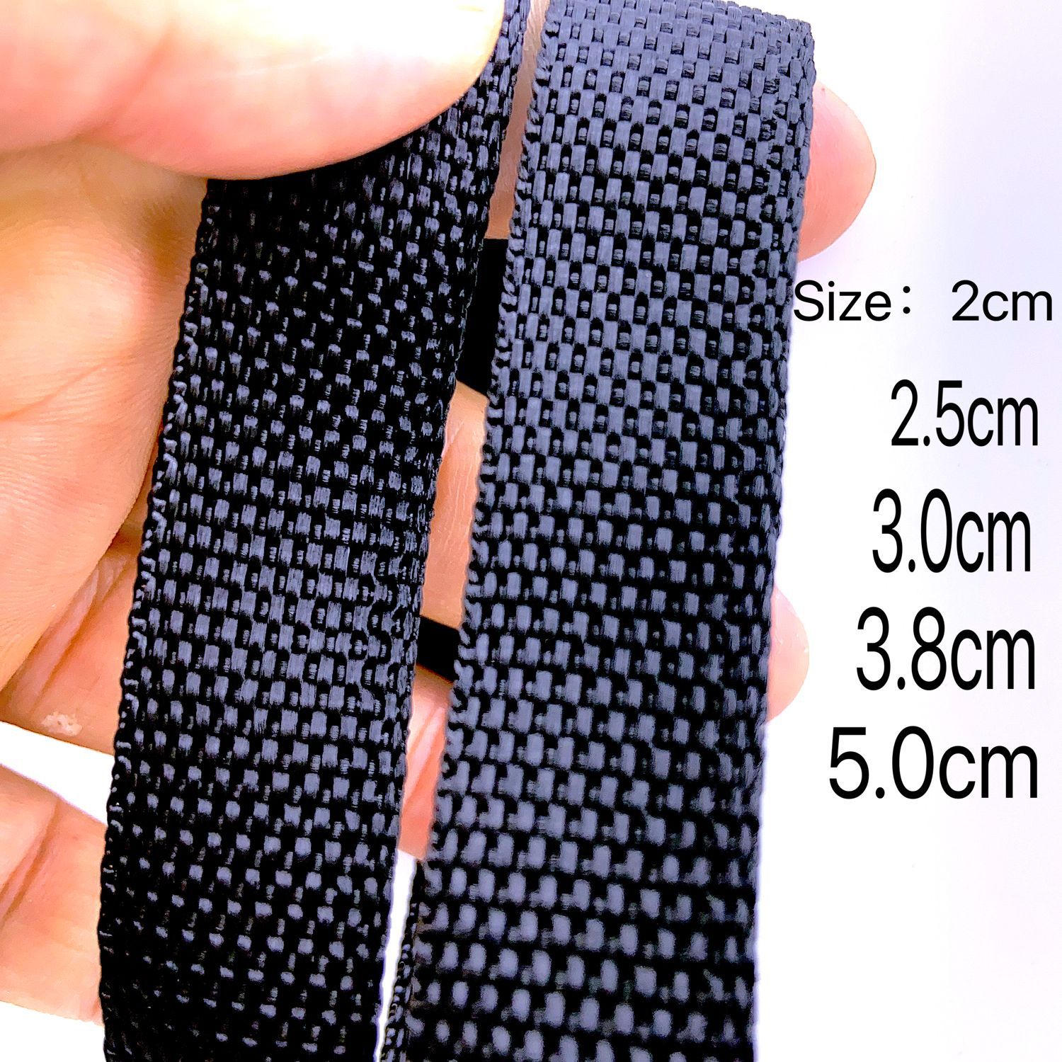 Cintas de polipropileno (PP) de tejido liso en stock del fabricante, correas de polipropileno (PP) negras engrosadas 900D de colores para mochilas, correas para maletas al por mayor. image 4